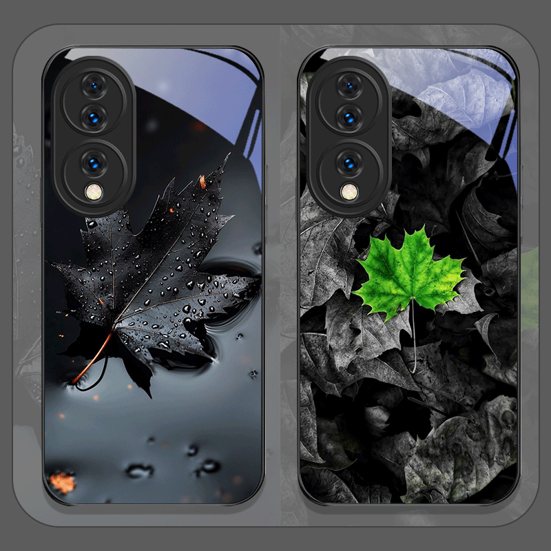 Honor Tablet Accessories - Stylish Cool Black Maple Leaf Printed