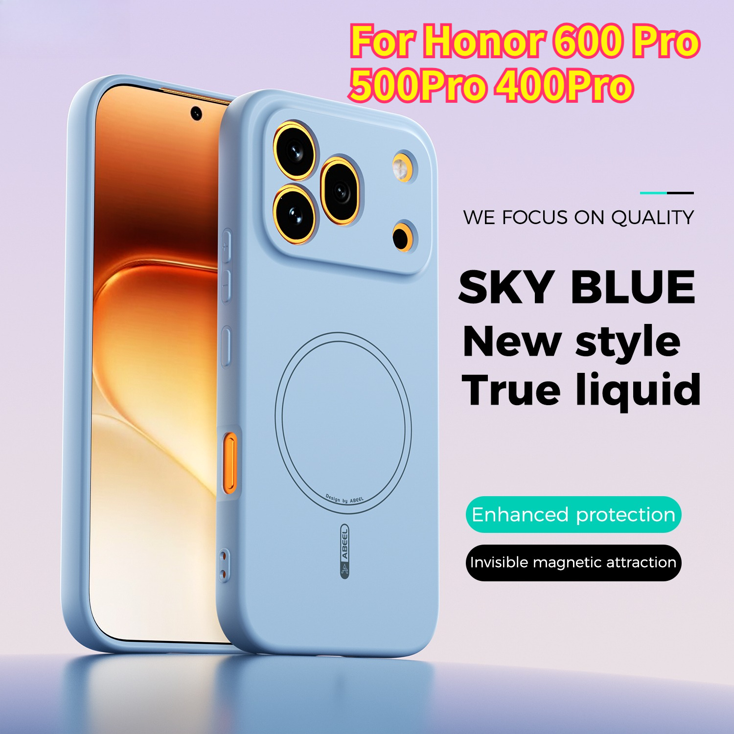 Honor Tablet Accessories - Liquid Silicone Invisible Magnetic Phone Case