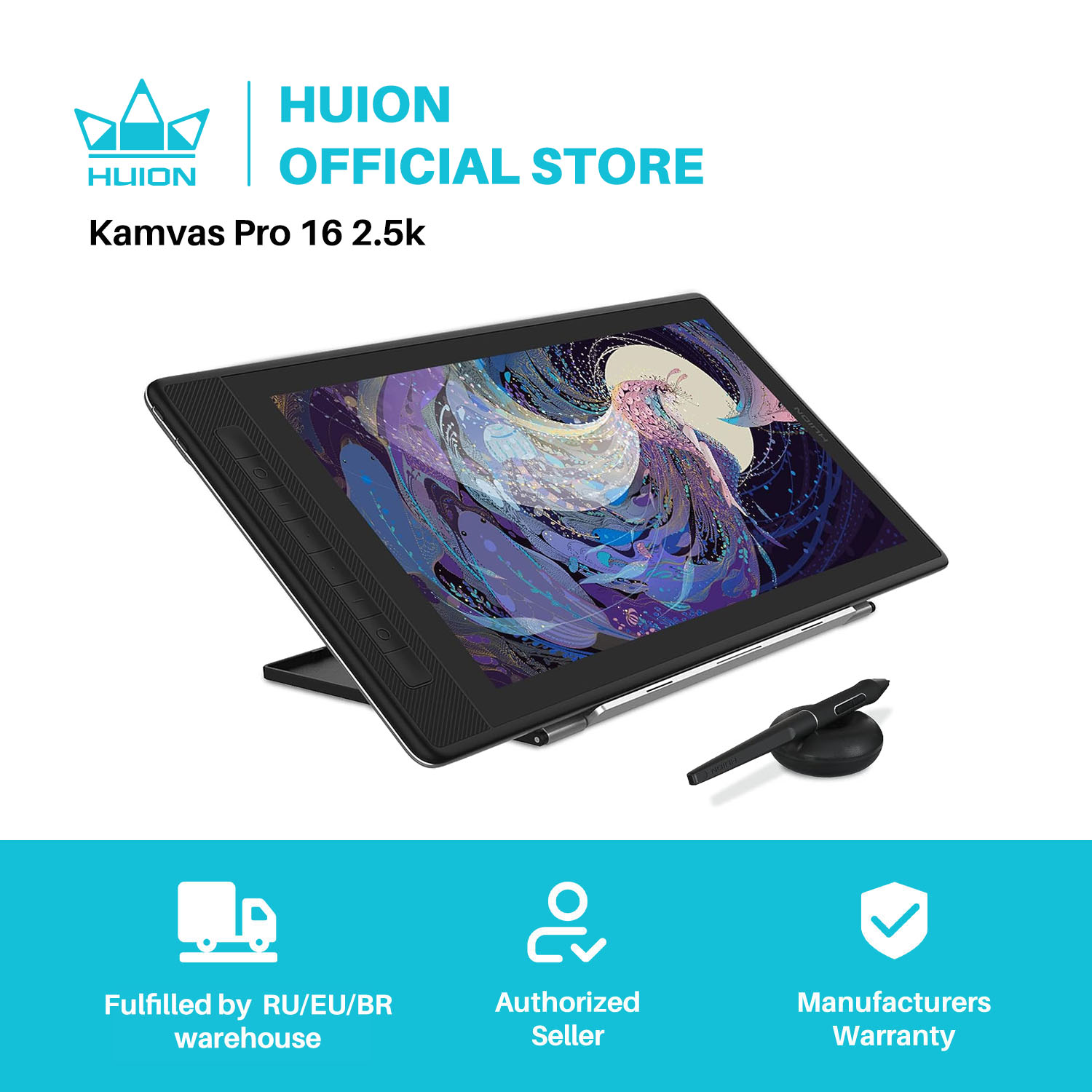 HUION KAMVAS Pro 16 2.5K QHD D - Huion Tablet Accessories incelemesi ve fiyatı