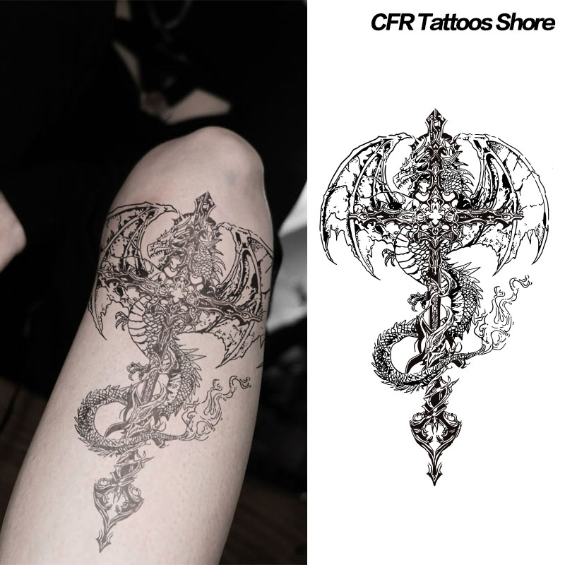 Temporary Tattoos Dragon Cross - Hotwav Tablet Accessories incelemesi ve fiyatı