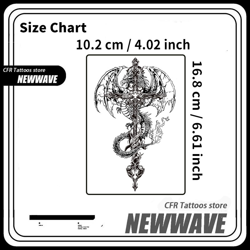 Temporary Tattoos Dragon Cross - Hotwav Tablet Accessories incelemesi ve fiyatı